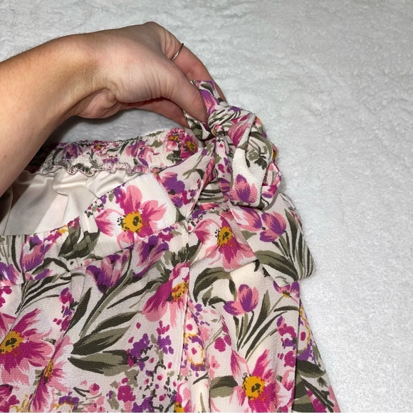 Lane Bryant Plus Size Floral Assymetric Hem Faux Wrap Knee Length Skirt Fair - Picture 6 of 12